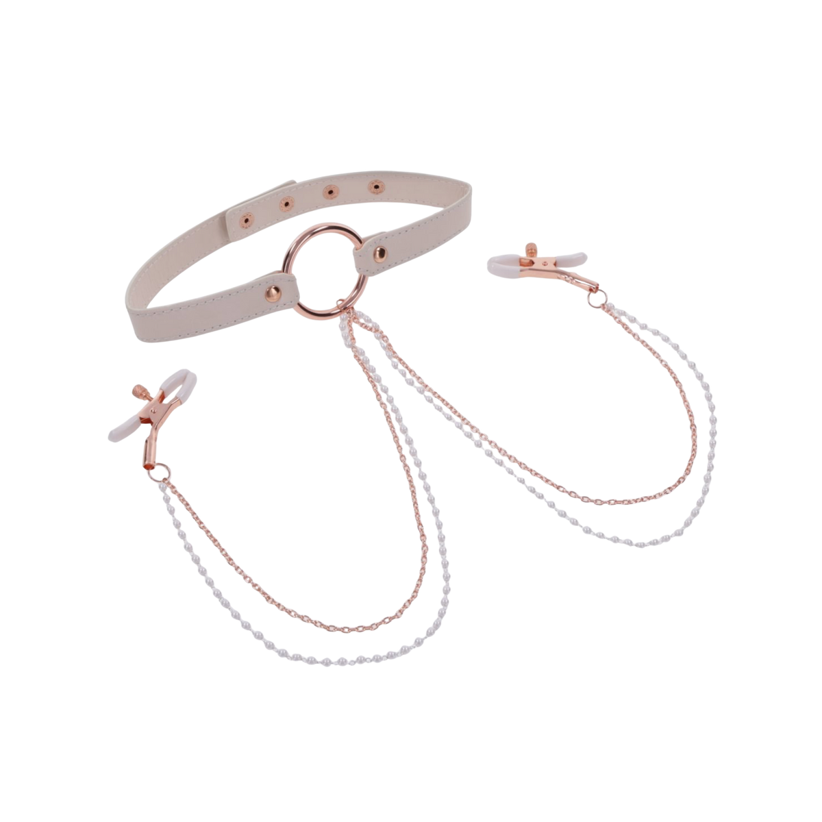 Collar Duraznos con Crema con Pinzas para Pezones
